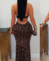 Savage Siren Leopard Mermaid Maxi Dress - Leopard - Palazzo Couture Online