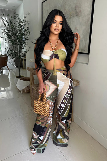 Savanna Rhythm Pant Set - Multi - Palazzo Couture Online