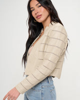 Savannah Breeze Moto Jacket (Cream) - Palazzo Couture Online