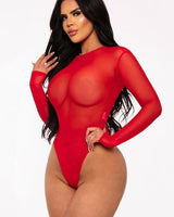 Scarlet Desire Bodysuit (Red) - Palazzo Couture Online