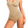 Sculpt & Smooth Thong Shaper Bodysuit - Beige front view showing bodysuit silhouette and fit