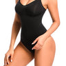 Sculpt & Smooth Thong Shaper Bodysuit - Black front view showing bodysuit silhouette and fit