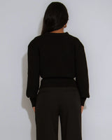 Sculpted Elegance Knit Sweater - Black - view 2