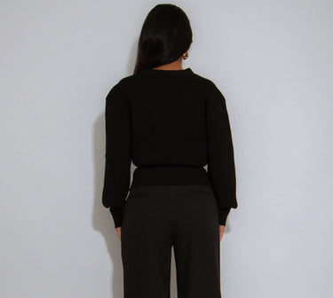 Sculpted Elegance Knit Sweater - Black - view 2