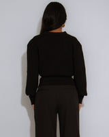 Sculpted Elegance Knit Sweater - Black - Palazzo Couture Online