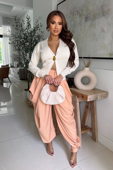 Sculpted Elegance Knit Sweater - Ivory - view 3
