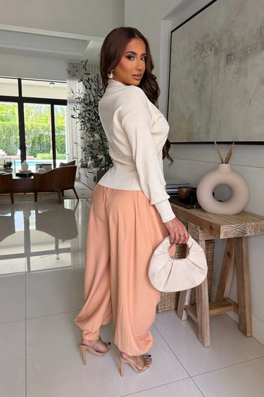 Sculpted Elegance Knit Sweater - Ivory - view 4