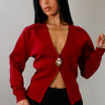 Sculpted Elegance Knit Sweater - Red - Palazzo Couture Online
