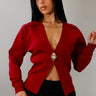 Sculpted Elegance Knit Sweater - Red - front view