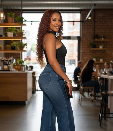 Sculpted Grace Halter Bodysuit - Black - Palazzo Couture Online