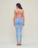 Women's Mauve bodysuit ruched style back view