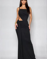 Sculpted Siren Cutout Maxi Dress - Black - Palazzo Couture Online