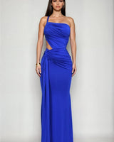 Sculpted Siren Cutout Maxi Dress - Blue - Palazzo Couture Online