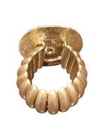 Sculptural Spiral Disc Cuff – Gold - Palazzo Couture Online