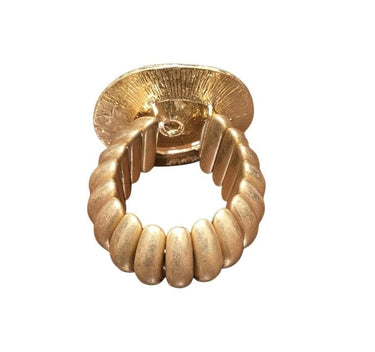 Sculptural Spiral Disc Cuff – Gold - Palazzo Couture Online