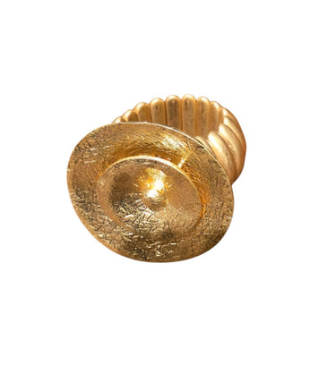 Sculptural Spiral Disc Cuff – Gold - Palazzo Couture Online