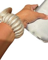 Sculptural Spiral Disc Cuff – Silver - Palazzo Couture Online
