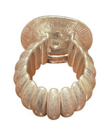 Sculptural Spiral Disc Cuff – Silver - Palazzo Couture Online