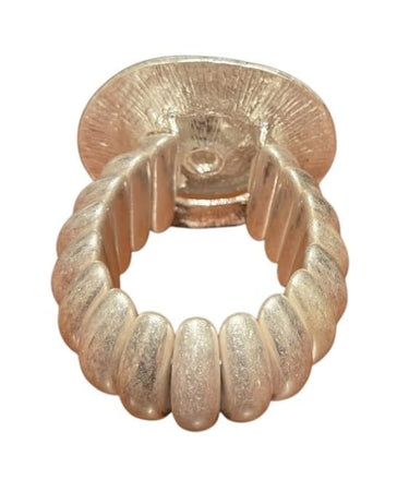 Sculptural Spiral Disc Cuff – Silver - Palazzo Couture Online