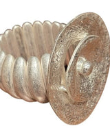 Sculptural Spiral Disc Cuff – Silver - Palazzo Couture Online