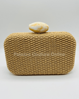 Sea Brize Clutch (Tan) - Palazzo Couture Online