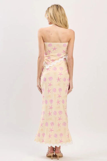 Women's Yellow skirt set matching style back view