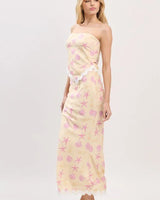 Seashell Muse Mermaid Skirt Set – Pale Yellow Two-Piece showing coordinated top and skirt construction