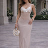 Seashell Muse Sculpted Maxi Dress - Natural front view showing full-length maxi silhouette