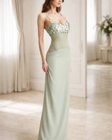 Women's Sage maxi dress elegant style back view
