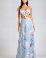 Seashore Glow Seashell Maxi Dress - Blueshell - Palazzo Couture Online