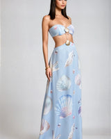 Seashore Glow Seashell Maxi Dress - Blueshell - Palazzo Couture Online