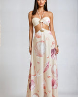 Seashore Glow Seashell Maxi Dress - Pinkshell - Palazzo Couture Online