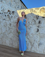 Seaside Bloom Sheer Maxi Cover - Up Turquoise - Palazzo Couture Online