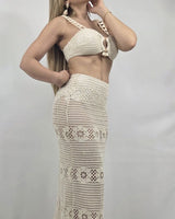 Seaside Charm Crochet Skirt Set (Ivory) - Palazzo Couture Online