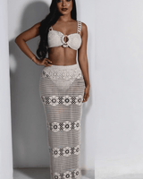 Seaside Charm Crochet Skirt Set (Ivory) - Palazzo Couture Online