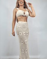 Seaside Charm Crochet Skirt Set (Ivory) - Palazzo Couture Online