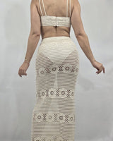 Seaside Charm Crochet Skirt Set (Ivory) - Palazzo Couture Online
