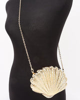 Seaside Glam Metallic Shell Clutch - Gold - Palazzo Couture Online