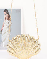 Seaside Glam Metallic Shell Clutch - Gold - Palazzo Couture Online