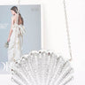 Seaside Glam Metallic Shell Clutch - Silver - Palazzo Couture Online