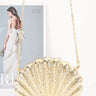 Seaside Glam Metallic Shell Clutch - Gold for women - bag by Palazzo Couture