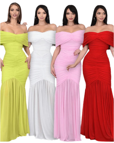Women's Baby Pink maxi dress draped style back view