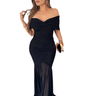 Seraphina Draped Elegance Gown Maxi Dress - Black - Palazzo Couture Online