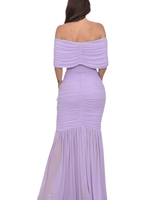 Seraphina Draped Elegance Gown Maxi Dress - Lavender - Palazzo Couture Online