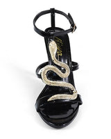 Serpentina Melissa Crystal Stiletto Heels Black - Palazzo Couture Online