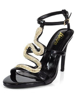 Serpentina Melissa Crystal Stiletto Heels Black - Palazzo Couture Online