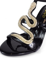 Serpentina Melissa Crystal Stiletto Heels Black - Palazzo Couture Online