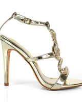 Serpentina Melissa Crystal Stiletto Heels Gold - Palazzo Couture Online