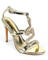 Serpentina Melissa Crystal Stiletto Heels Gold - Palazzo Couture Online