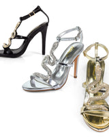 Serpentina Melissa Crystal Stiletto Heels Gold - Palazzo Couture Online